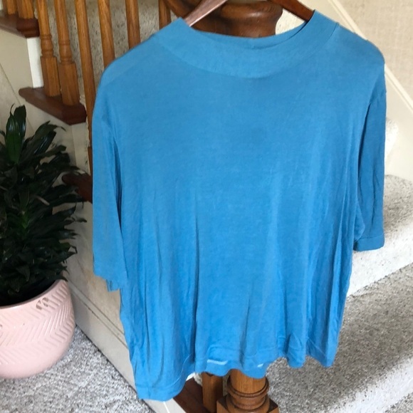 WinterSilks Blue Round Neck T Shirt - Picture 1 of 9